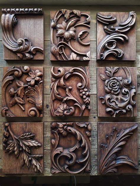 Custom Decorative Carved Wood Wall Panels .